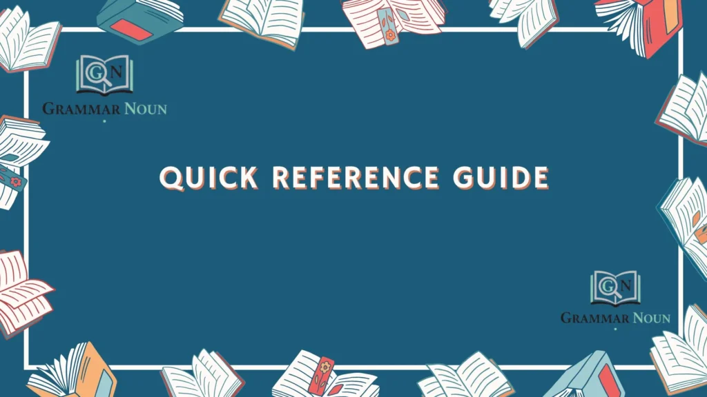 Quick Reference Guide
